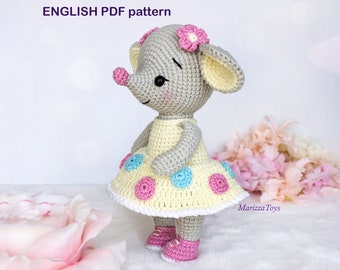 CROCHET PATTERN mouse, Crochet mouse amigurumi pattern, Amigurumi mouse, Cute animals pattern, Easy crochet pattern