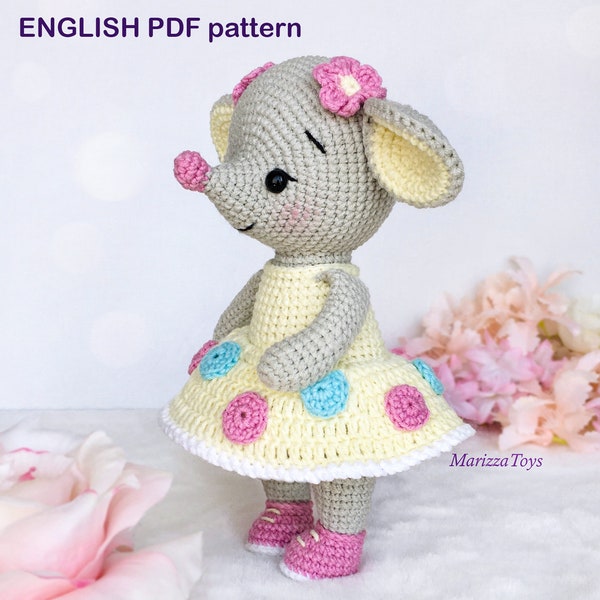 CROCHET PATTERN mouse, Crochet mouse amigurumi pattern, Amigurumi mouse, Cute animals pattern, Easy crochet pattern