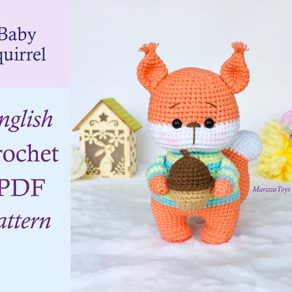 Häkelanleitung Eichhörnchen, Eichhörnchen gehäkelt, Amigurumi Eichhörnchen, Tier gehäkelt, Einfache Häkelanleitung