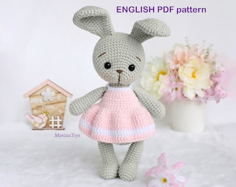 DIY Easter Bunny Amigurumi Crochet Pattern - Easy Rabbit DIY tutorial PDF