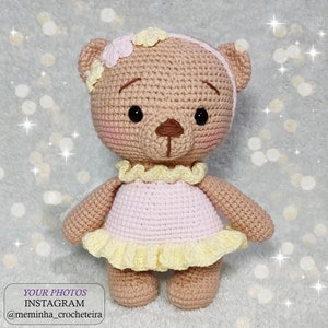 Crochet bear PATTERN PDF Amigurumi teddy bear pattern Rosie the ballerina bear Easy crochet toy pattern image 6