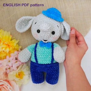 DIY Crochet PATTERN elephant PDF, Crochet elephant amigurumi pattern, Amigurumi elephant, Cute animals pattern, Easy crochet pattern
