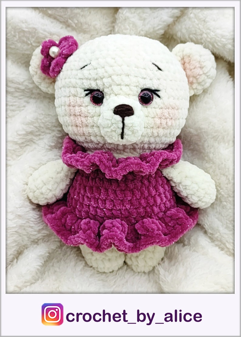 Easy Crochet Bear PATTERN pdf DIY Amigurumi Teddy Amigurumi teddy bear pattern Mimi the plush ballerina bear image 9