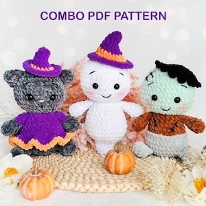 DIY Easy Crochet Halloween toys Combo PATTERN pdf - Cute amigurumi little toys - Amigurumi Halloween pattern - Cute plush amigurumi
