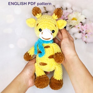 DIY Giraffe crochet PATTERN , Crochet giraffe amigurumi pattern, Amigurumi giraffe, Easy crochet pattern, Cute giraffe pattern