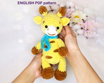 DIY Giraffe crochet PATTERN , Crochet giraffe amigurumi pattern, Amigurumi giraffe, Easy crochet pattern, Cute giraffe pattern