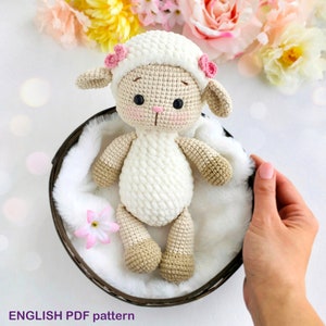 DIY Crochet sheep PATTERN PDF - Easy amigurumi lamb pattern - Meemi the sheep