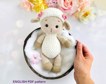 Crochet sheep PATTERN PDF - Easy amigurumi lamb pattern - Meemi the sheep