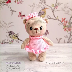 Crochet bear PATTERN PDF Amigurumi teddy bear pattern Rosie the ballerina bear Easy crochet toy pattern image 7