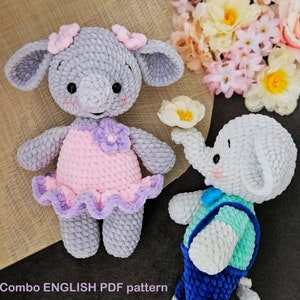 DIY Crochet PATTERN elephant, Crochet elephant amigurumi pattern, Amigurumi elephant, Cute animals pattern, Easy crochet pattern