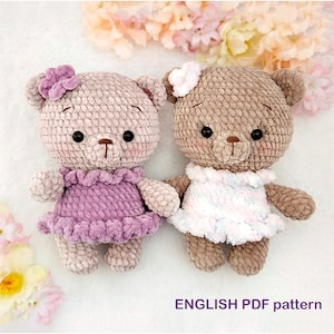 Easy Crochet Bear PATTERN pdf - DIY Amigurumi Teddy - Amigurumi teddy bear pattern - Mimi the plush ballerina bear