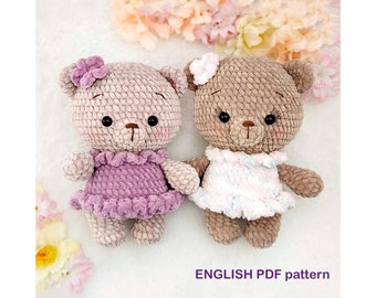 Easy Crochet Bear PATTERN pdf - DIY Amigurumi Teddy - Amigurumi teddy bear pattern - Mimi the plush ballerina bear