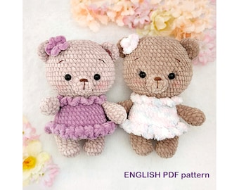 Easy Crochet Bear PATTERN pdf - DIY Amigurumi Teddy - Amigurumi teddy bear pattern - Mimi the plush ballerina bear