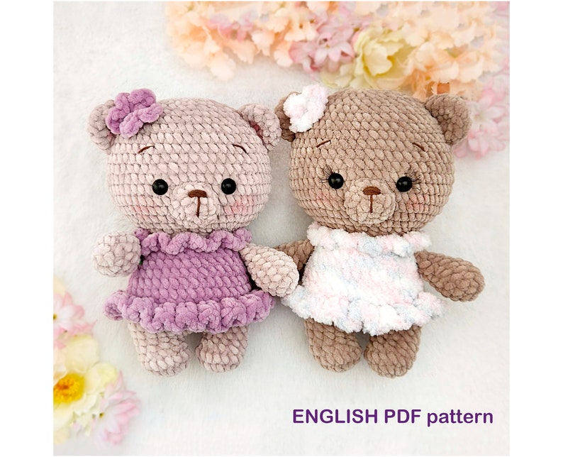 Easy Crochet Bear PATTERN pdf DIY Amigurumi Teddy Amigurumi teddy bear pattern Mimi the plush ballerina bear image 1