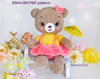 DIY Crochet PATTERN bear PDF, Crochet bear amigurumi pattern, Amigurumi bear, Crochet plush bear pattern, Easy crochet pattern, teddy bear