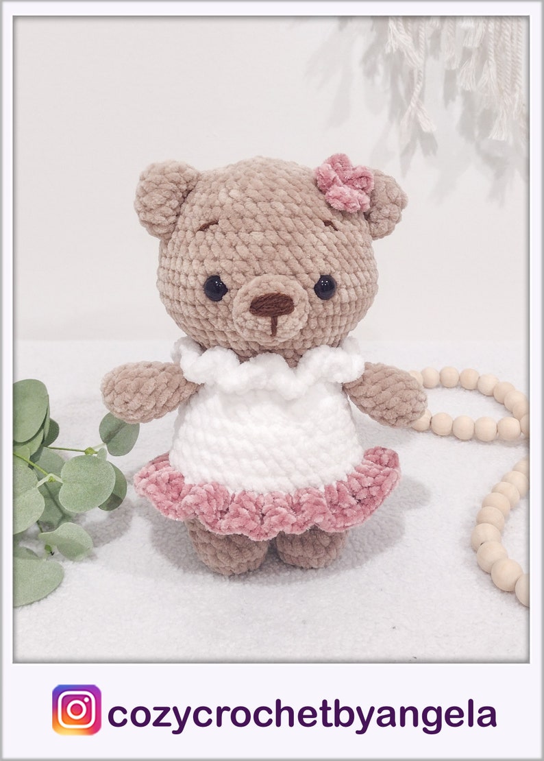 Easy Crochet Bear PATTERN pdf DIY Amigurumi Teddy Amigurumi teddy bear pattern Mimi the plush ballerina bear image 8