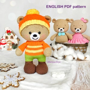 MODELLO fai da te all'uncinetto orso PDF, modello amigurumi orso all'uncinetto, modello orsetto di peluche, orso amigurumi, modello animali carini, modello uncinetto facile