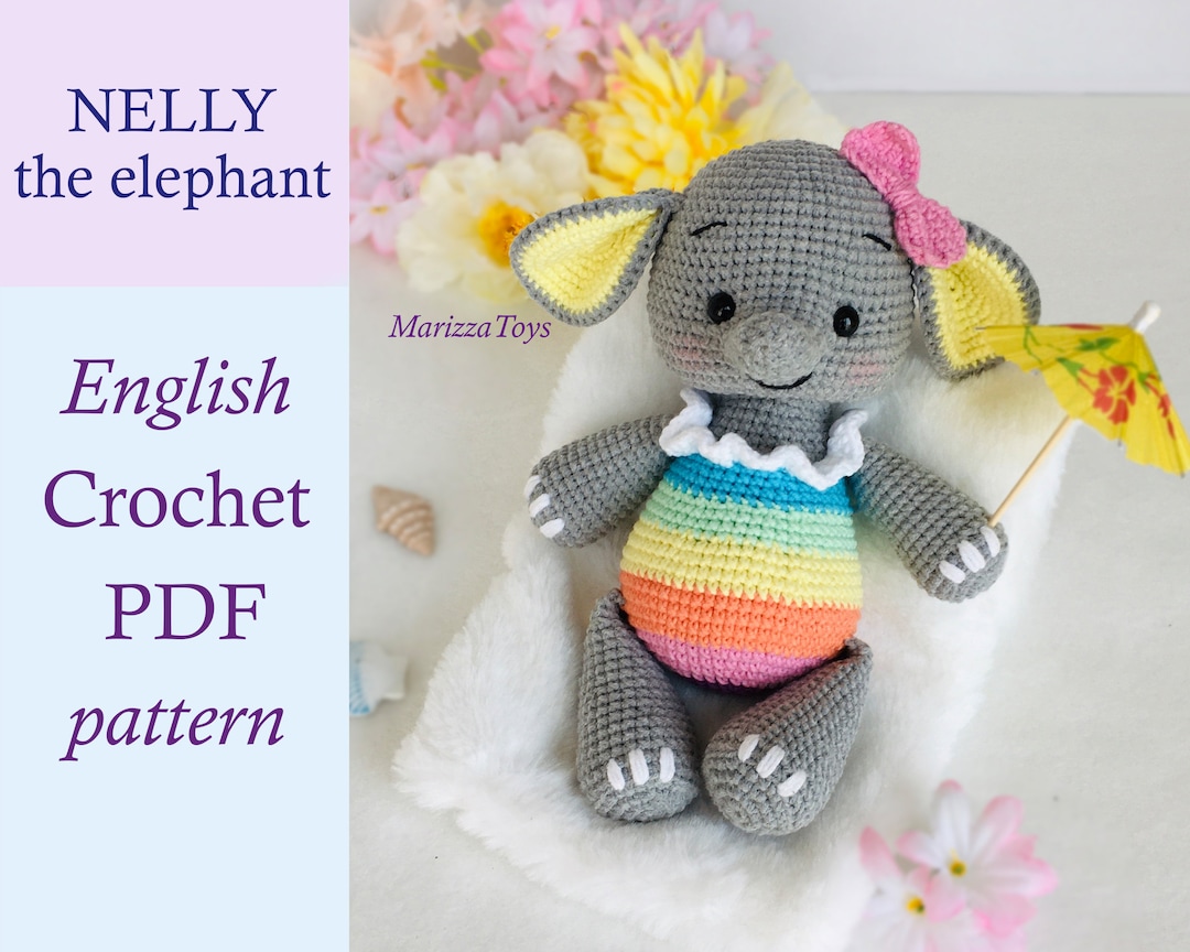 Crochet PATTERN Elephant Crochet Elephant Amigurumi Pattern