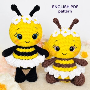 Schema ape amigurumi fai da te all'uncinetto - Tutorial PDF - Schema ape con download immediato