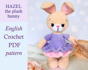 Crochet PATTERN bunny, Crochet easter bunny amigurumi pattern, Plush bunny, Amigurumi rabit, Cute animals pattern, Easy crochet pattern