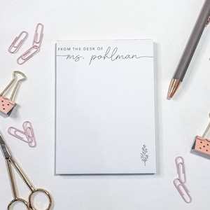 Personalized Notepads - Gifts for Her - Teacher gift, Custom Name Simple Stationery Letters Pad, Mens or Womens Style D34