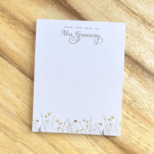 Personalized Notepads - Gifts for Her - Teacher gift, Custom Name Simple Stationery Letters Pad, Mens or Womens Style D33