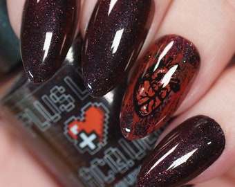 Father of The G-Virus - RE2SET multichrome red black micro glitter purple shift indie gaming gamer halloween zombie polish lacquer