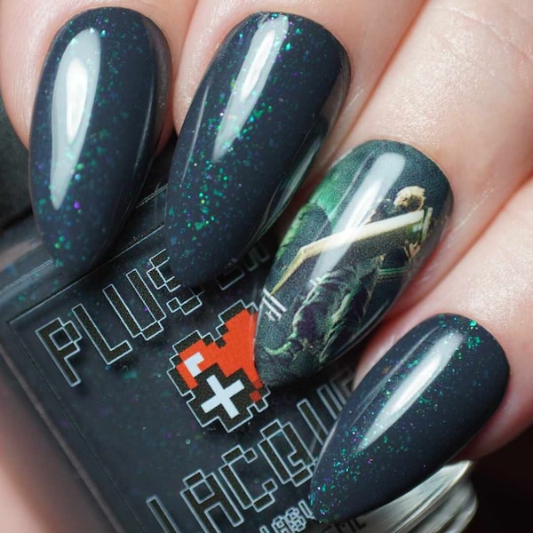 Let's Mosey - gray grey crelly iridescent microflakies micro glitter ff7 video game gaming gamer indie nail polish lacquer