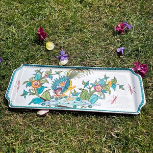 Serving Platter - Hand Painted - Bird of Paradise - Rectangle Tray
