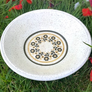 Retro Brown Flower Pattern Bowls 1970s Biltons Made in Britain 70s Ceramic