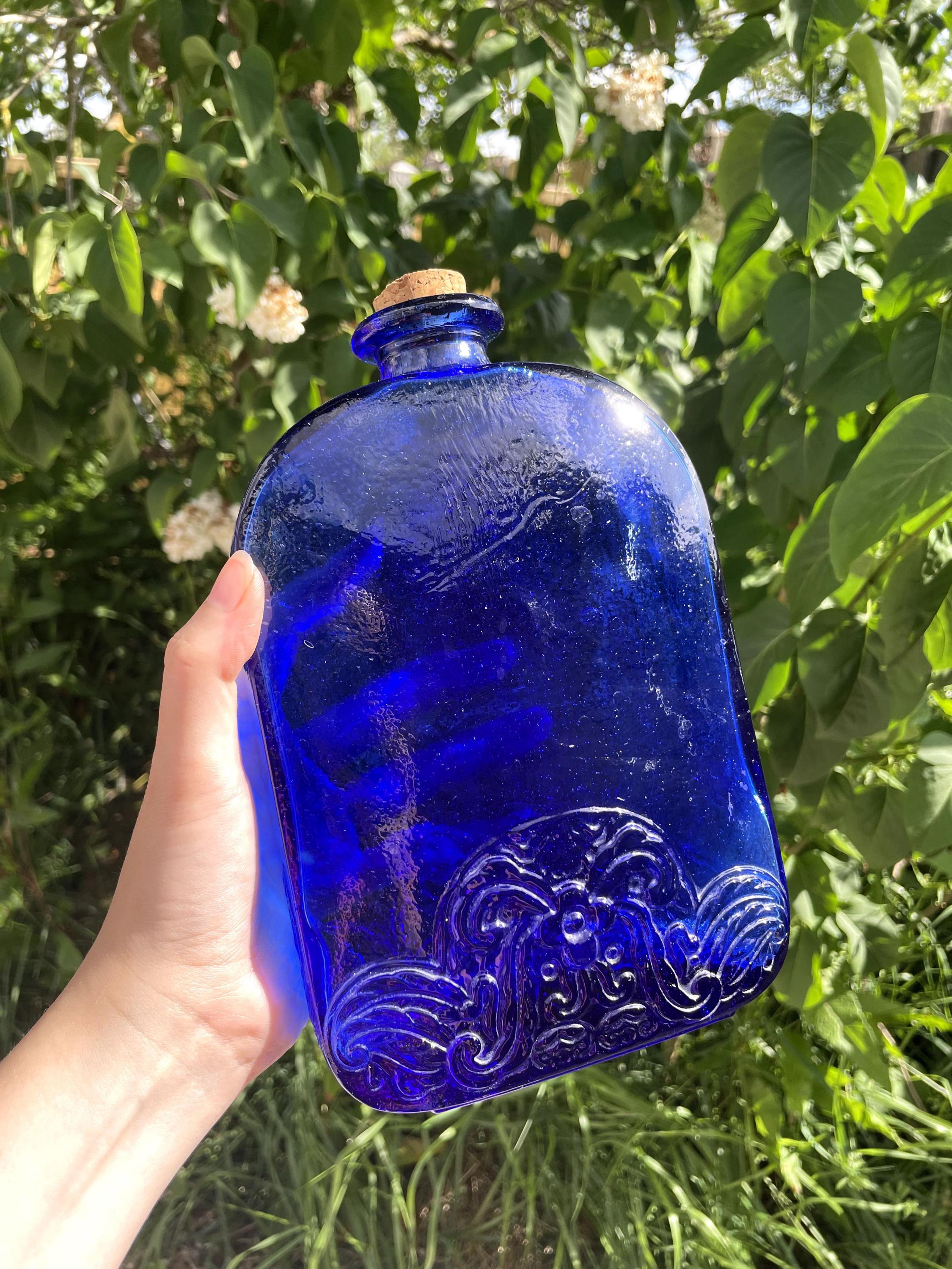 Cobalt blue glass water bottles - Etsy 日本