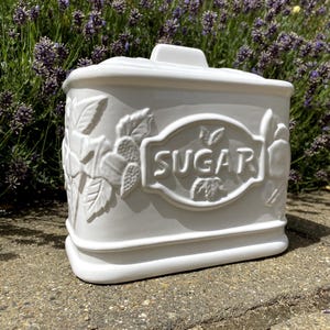 Ceramic Sugar Canister – Floral Cottage Style - Kitchen Storage Jar - Baking