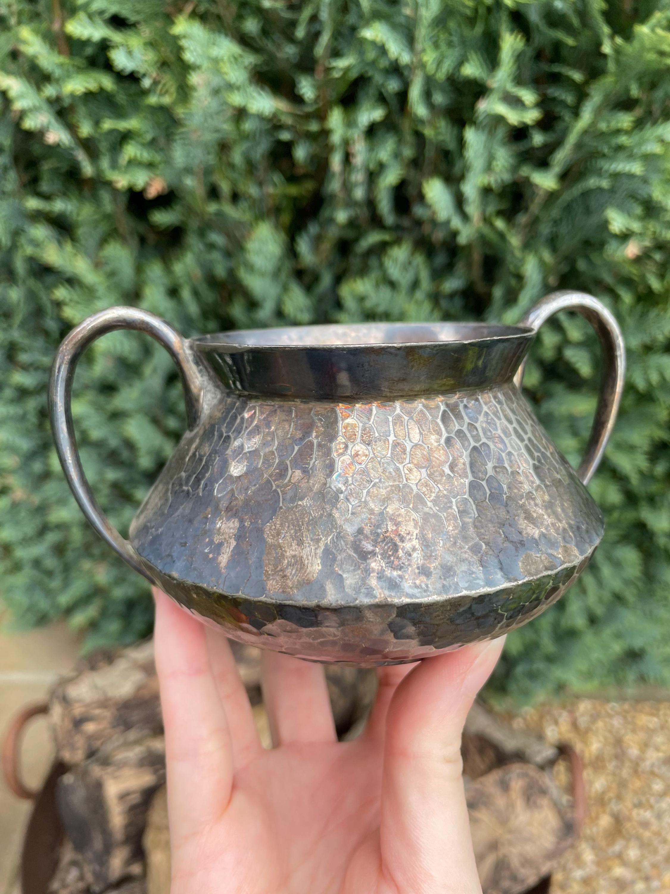Hammered Pewter Mini Cauldron Decorative Storage Pot or Display Piece ...