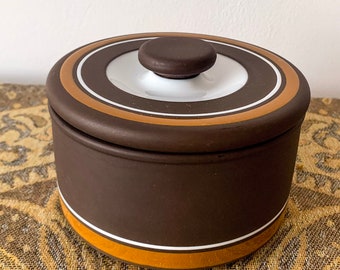 Storage Pot [Hornsea] “Contour” Round Dish with Lid Ceramic 1970s