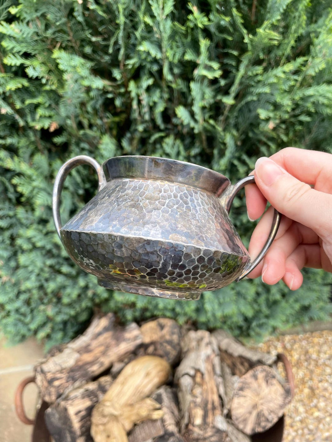 Hammered Pewter Mini Cauldron Decorative Storage Pot or Display Piece ...