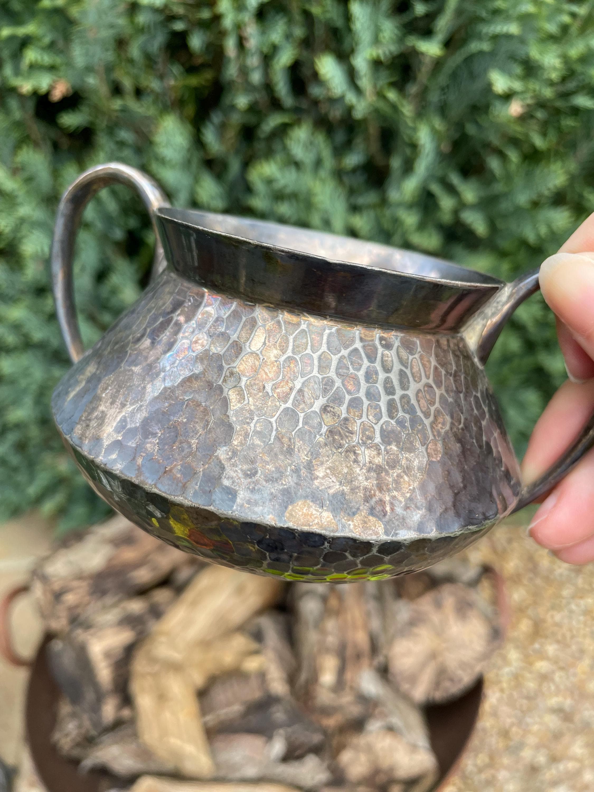 Hammered Pewter Mini Cauldron Decorative Storage Pot or Display Piece ...