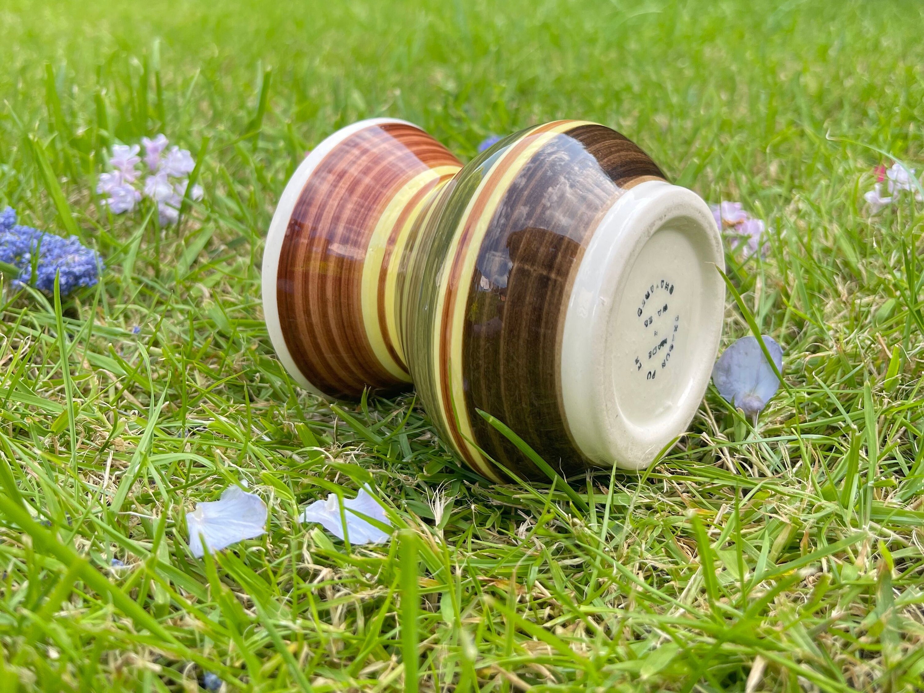 Vintage Welsh Dragon Pottery Rhayader 1960s Striped Vase Etsy