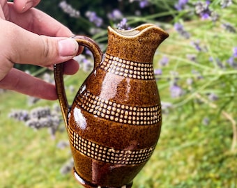 Small Pearsons Oil Jug Ceramic Renault Style Made In France Vintage Cookware