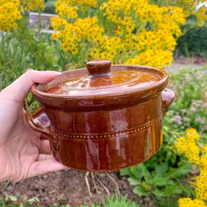 Small Stew Storage Pot - By Pearsons - Made in England - Brown Ceramic - Farmhouse
