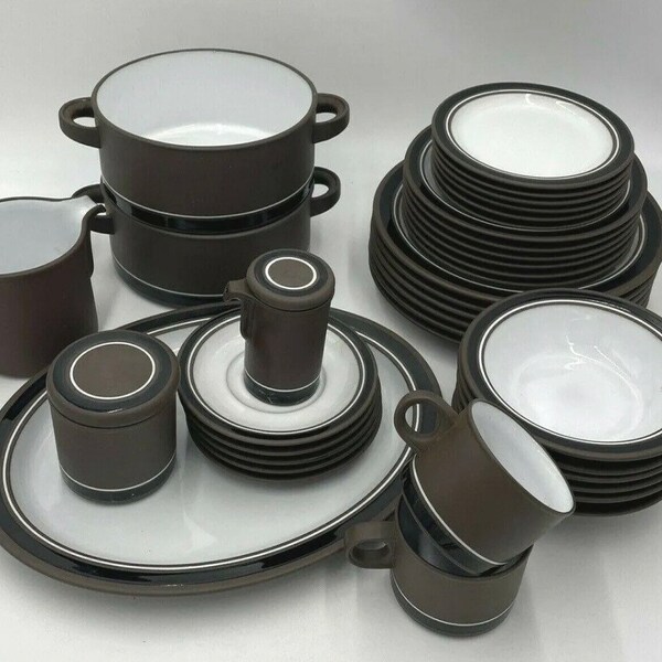 Hornsea Contrast Brown & White Ceramic Vintage Serveware