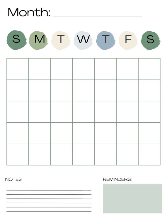 Monthly & Weekly Calendar | Etsy