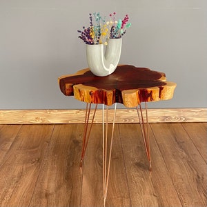 Cedar Natural Live Edge Round Oval Coffee, Side or End Table With ...