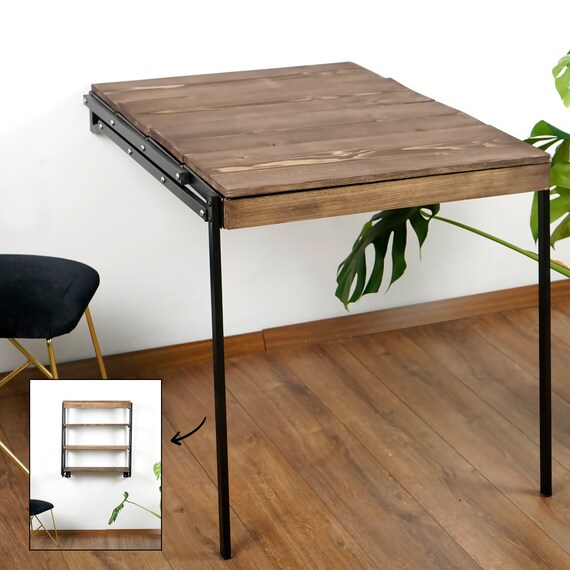 Murphy Folding Table, Wall Mounted Table Dining Table, Multifunctional Desk & Shelf, Storage Shelf, Small Space Desk, Home Office Desk