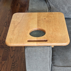 Cherry Sofa Arm Table, Sofa Arm Table, Couch Arm Table, Armchair Tray, Recliner Tray, Cup Holder, Side Table, Love Sac