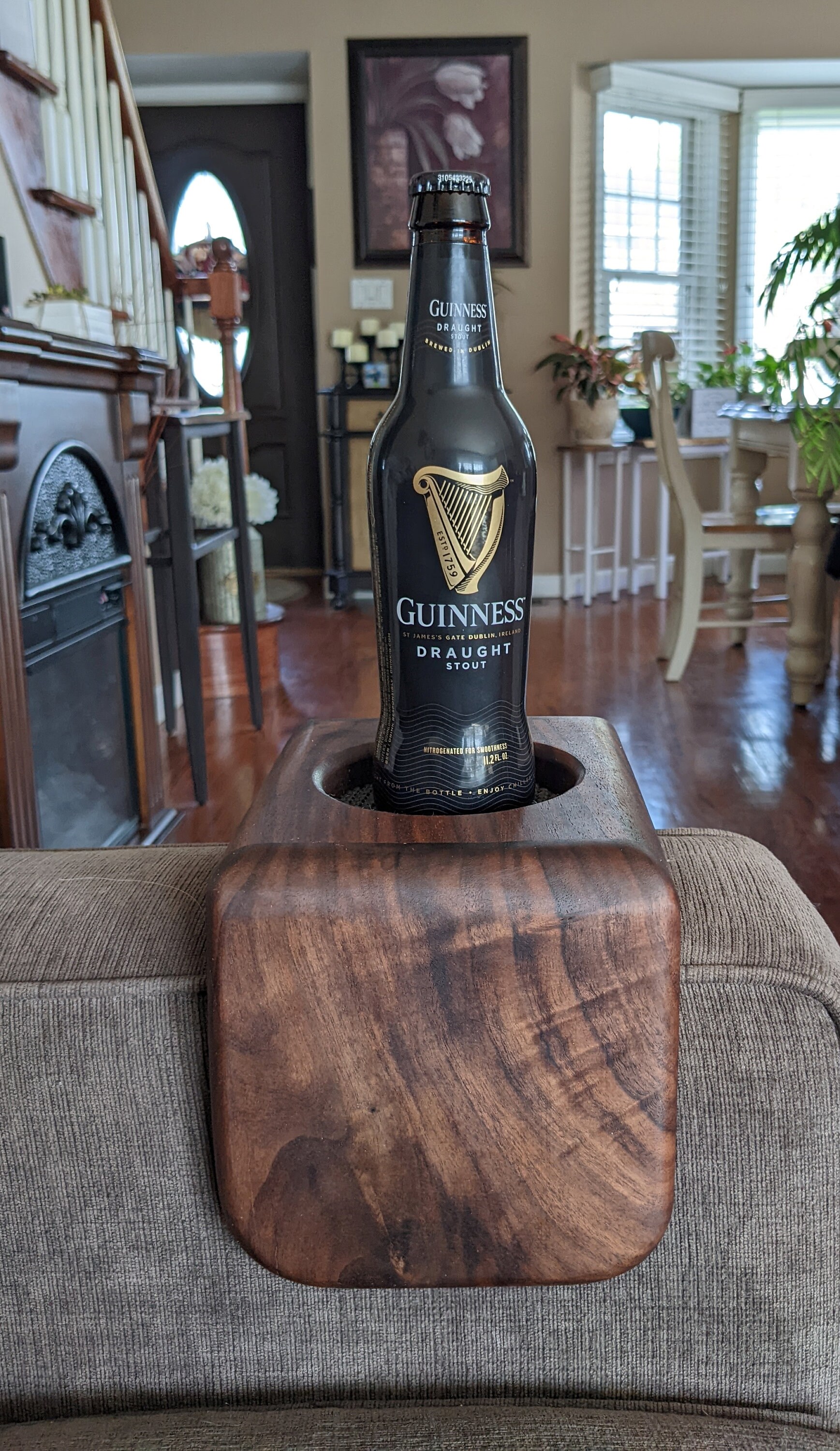 Sofa Cup Holder Walnut, Couch Cup Holder, Sofa Arm Tray, Couch Arm Tray