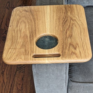 White Oak Sofa Arm Table, Couch Arm Table, Armchair Tray, Recliner Tray, Cup Holder, Side Table