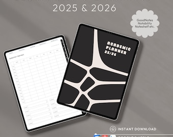 2026 Student Planner for Goodnotes, Academic Digital Planner, College Study Journal, Assignment Tracker, iPad Student Agenda, Mid Year Dated