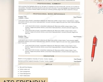 ATS Friendly Resume Template for Word, Professional CV Template Modern Minimalist Design, Executive Resume Bundle, Clean Resume 2025 2026