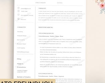 Bewerbungsvorlage Modern Word Canva, Lebenslauf Design Professionell, CV Template German, ATS Friendly Resume, Vorlage Bewerbung 2025 2026