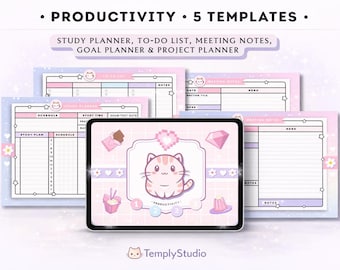 Cute Digital Planner Canva | 2026 Aesthetic iPad Planner | Kawaii Daily Weekly Monthly | Editable Pastel Planner | GoodNotes Template